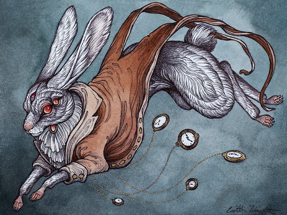 White Rabbit Myth Illustration Work - Contemporary Mythology