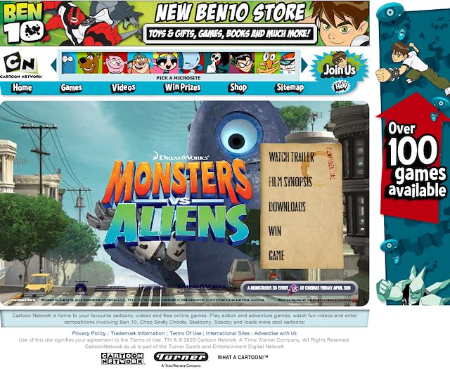 Follow Link for Monsters vs Aliens Microsite for Cartoon Network - Will  Kevans