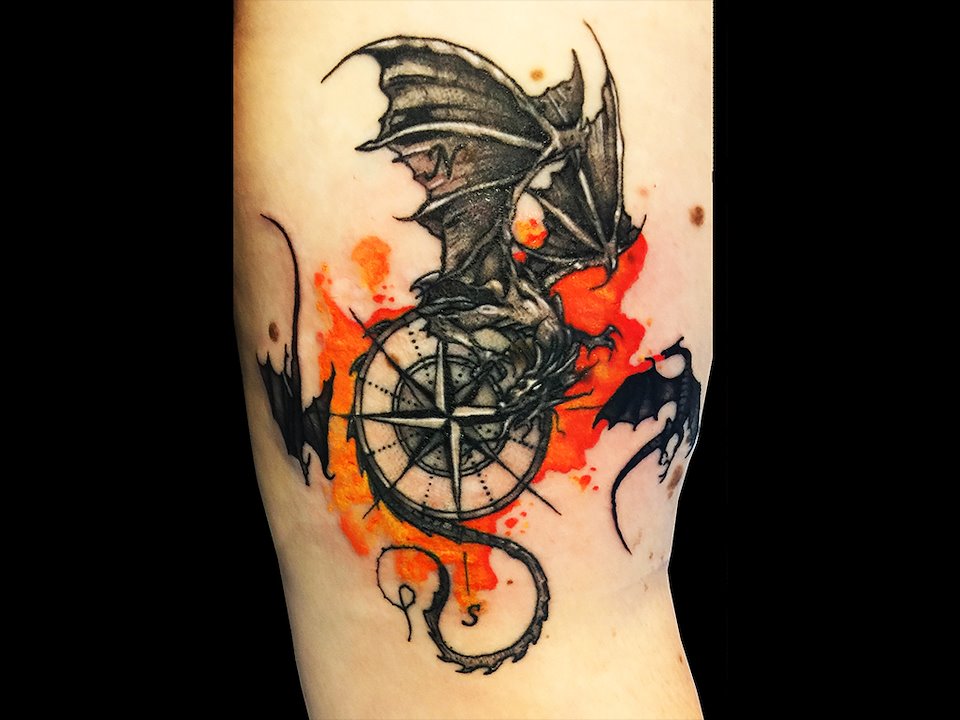 Water Dragon  Done at tattoonebulaart  tattoos watercolortattoo  freehandtattoo  Instagram