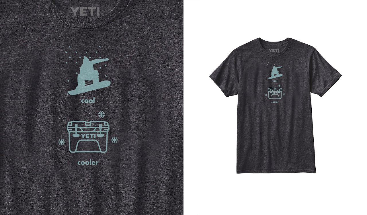 YETI Coolers BEAR Logo Badge T-Shirt Size Small Maroon Wine