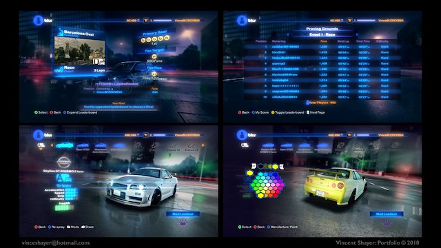 Blur- 4 players multiplayer splitscreen 