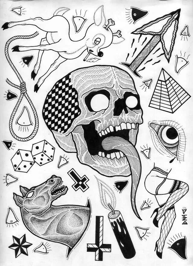Top 72 outline tattoo flash sheets latest  thtantai2