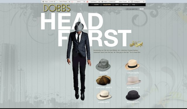 Dobbs Hats Web site comps Yvette Hunt Design Director