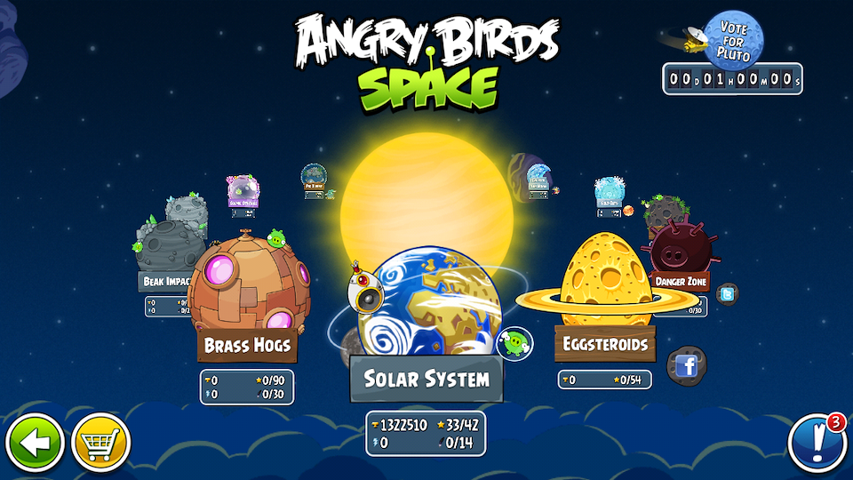 yellow angry bird space