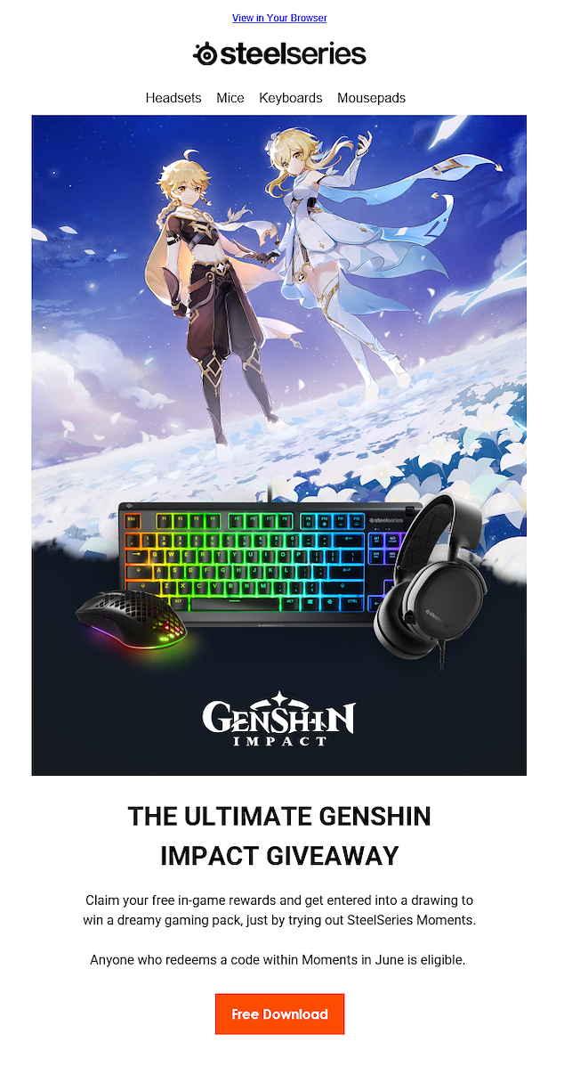 steelseries genshin impact giveaway