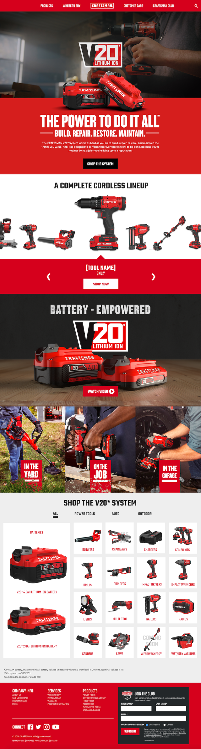 CRAFTSMAN V20 LANDING PAGE Marisa Grotte