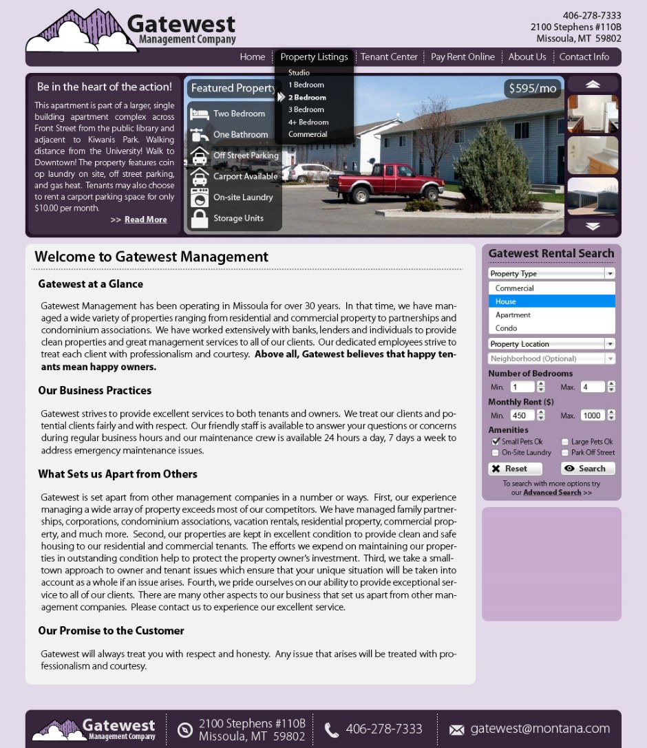Gatewest Management Company Proposed Work Portfolio Samples