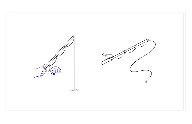 How to Draw fishing rod 