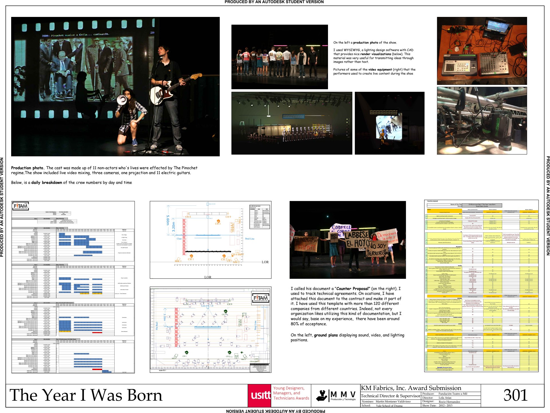 USITT KM Fabrics, Inc. Technical Production Award Martin Montaner