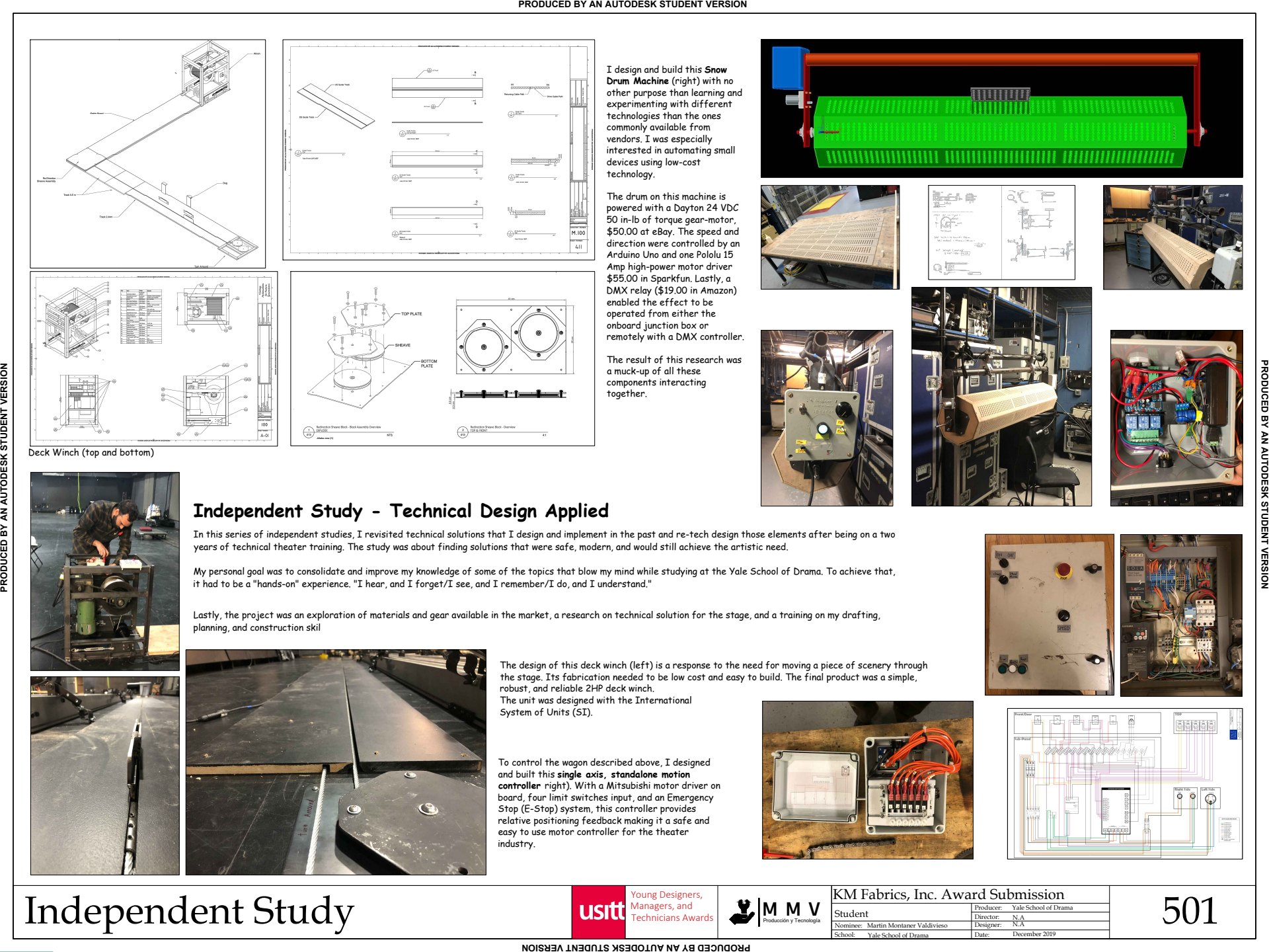 USITT KM Fabrics, Inc. Technical Production Award Martin Montaner