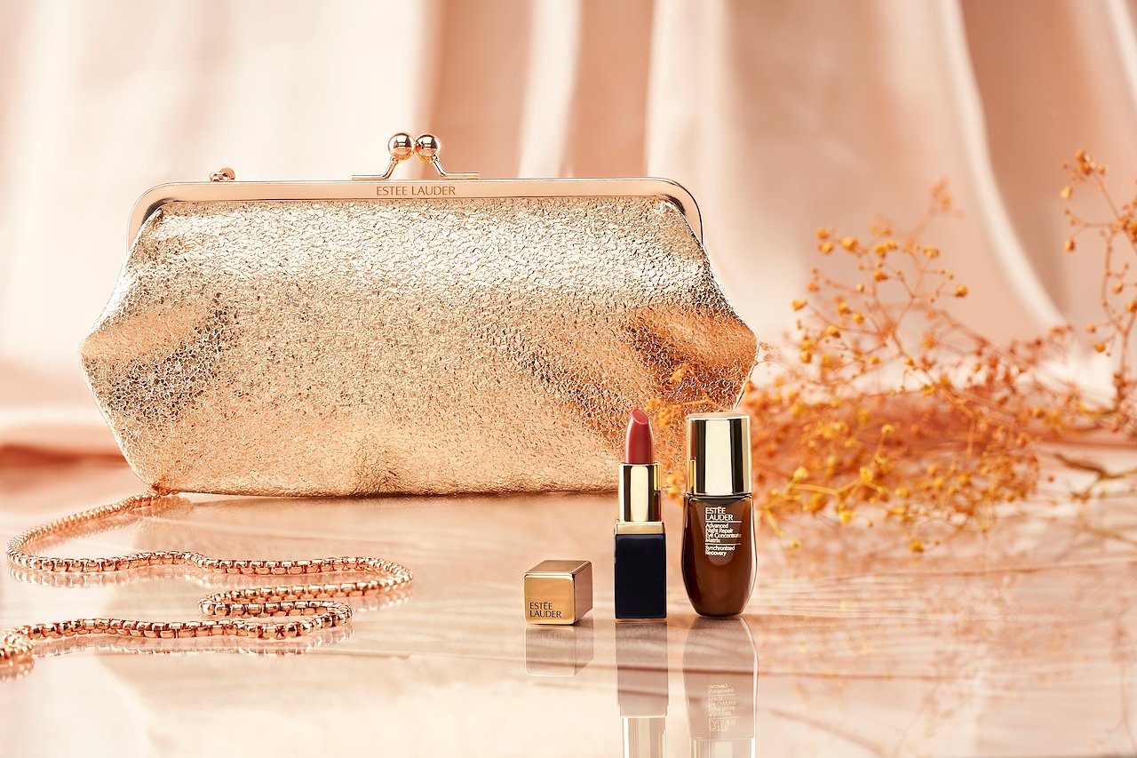 Estee lauder gold diwali clutch hotsell
