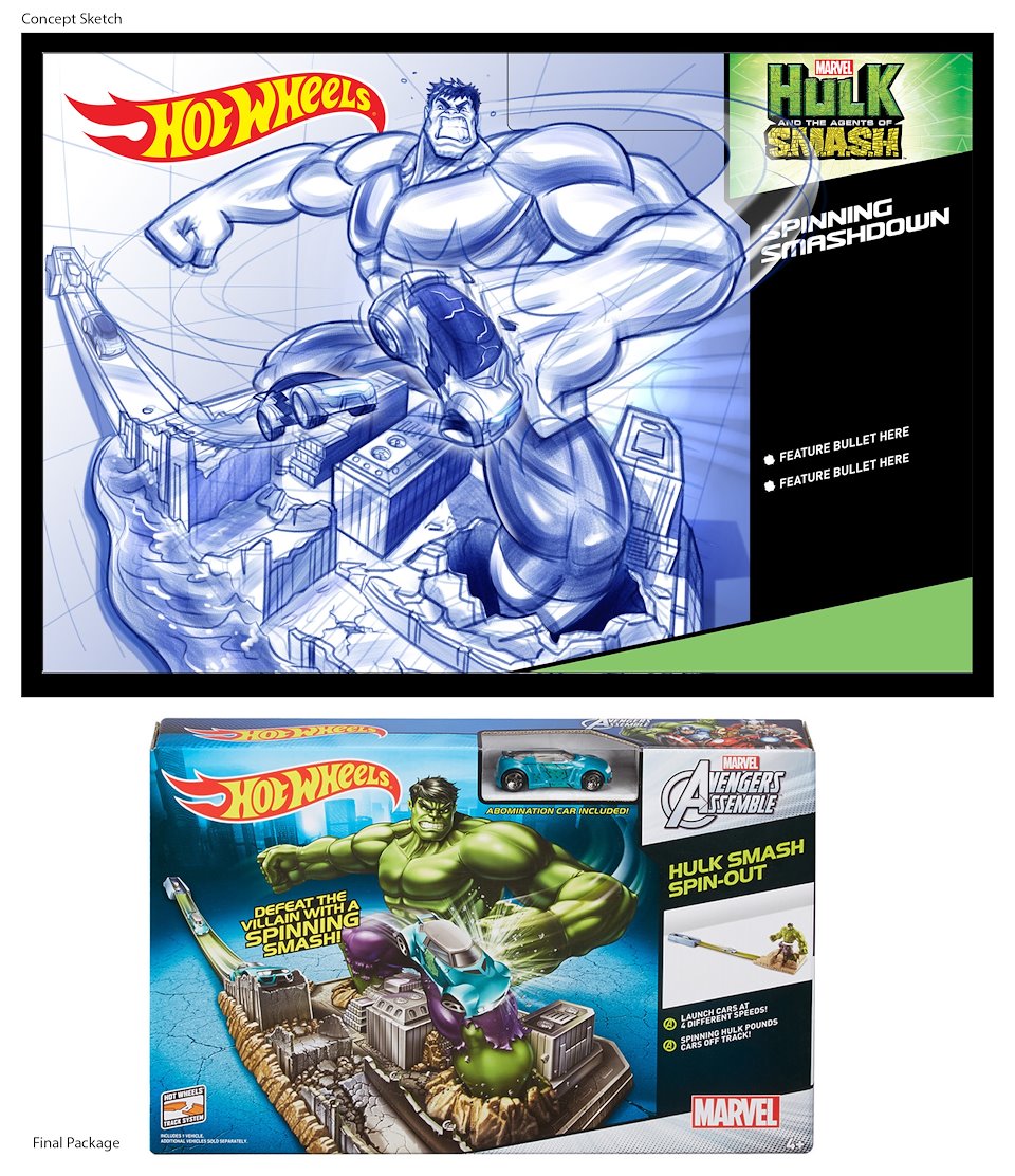 Hot wheels hulk smash top spin out