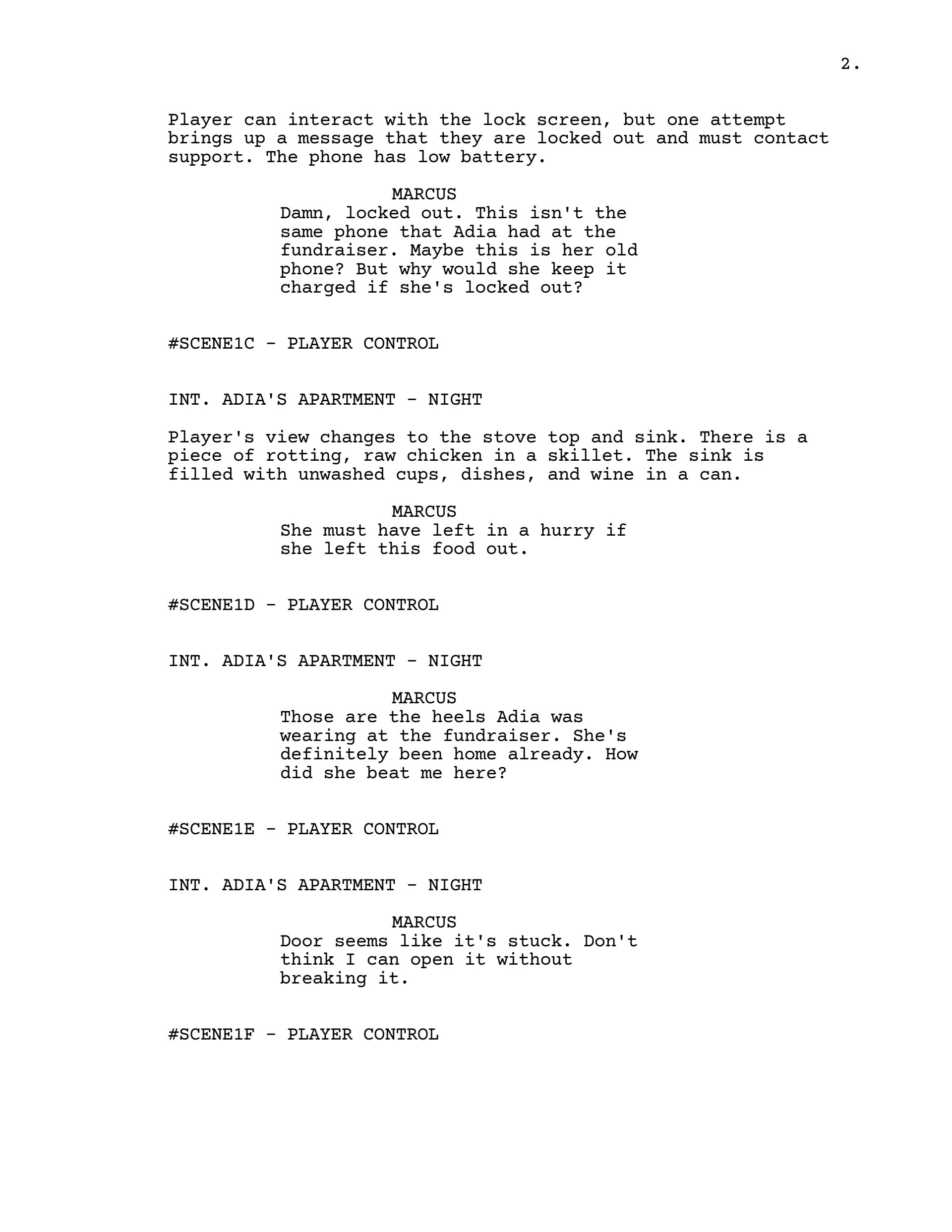 Game Narrative Sample Script With Branches - Nicholas Galinski ...
