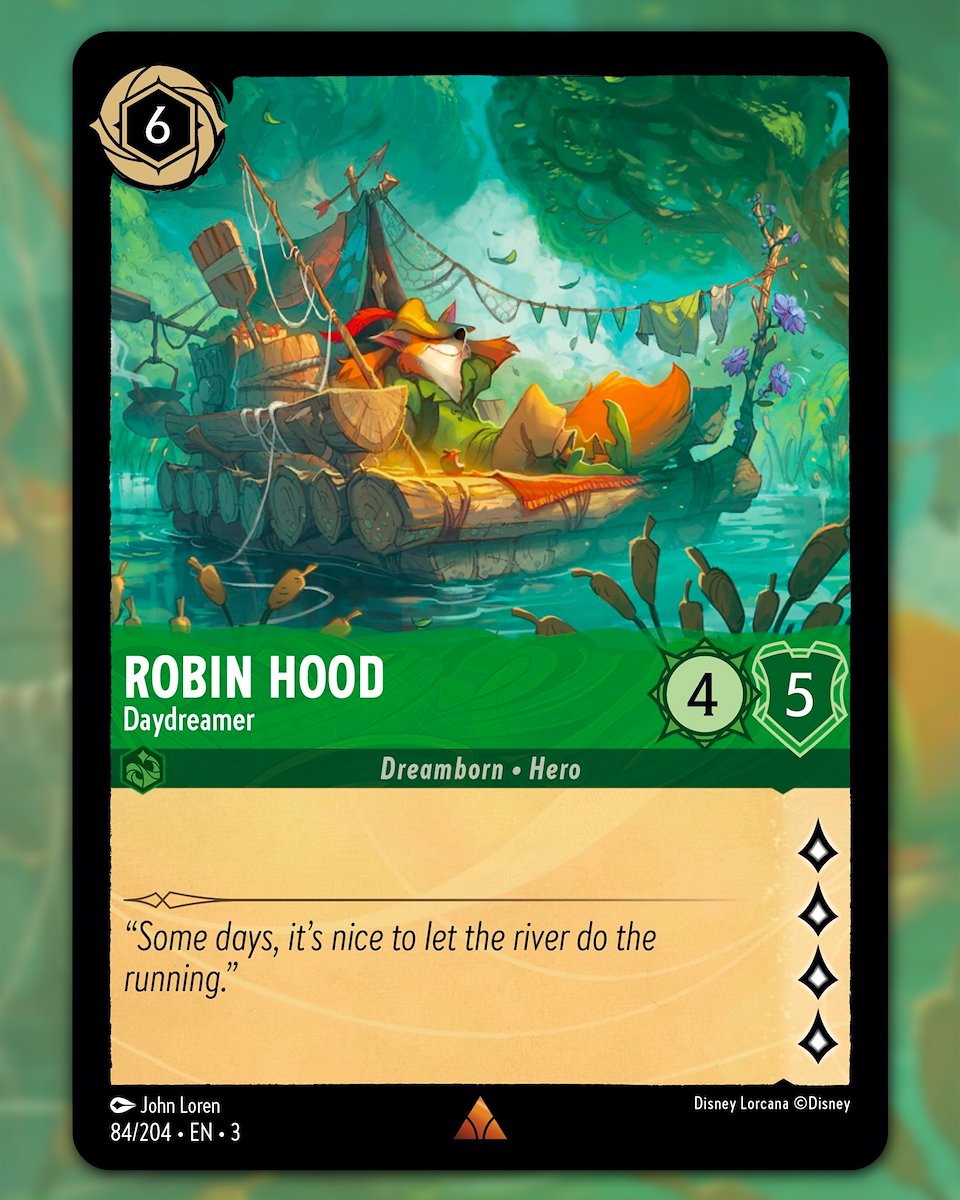 Illustration Lorcana Robin Hood Daydreamer publiée dans le portfolio de John Loren