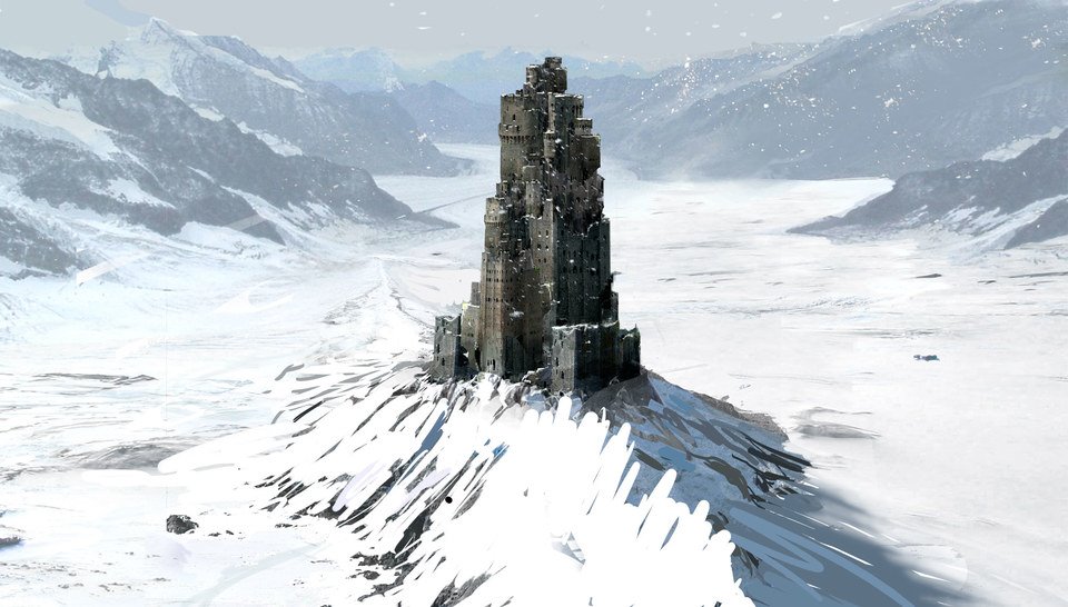 Concept art for Merlin (castle in snow)