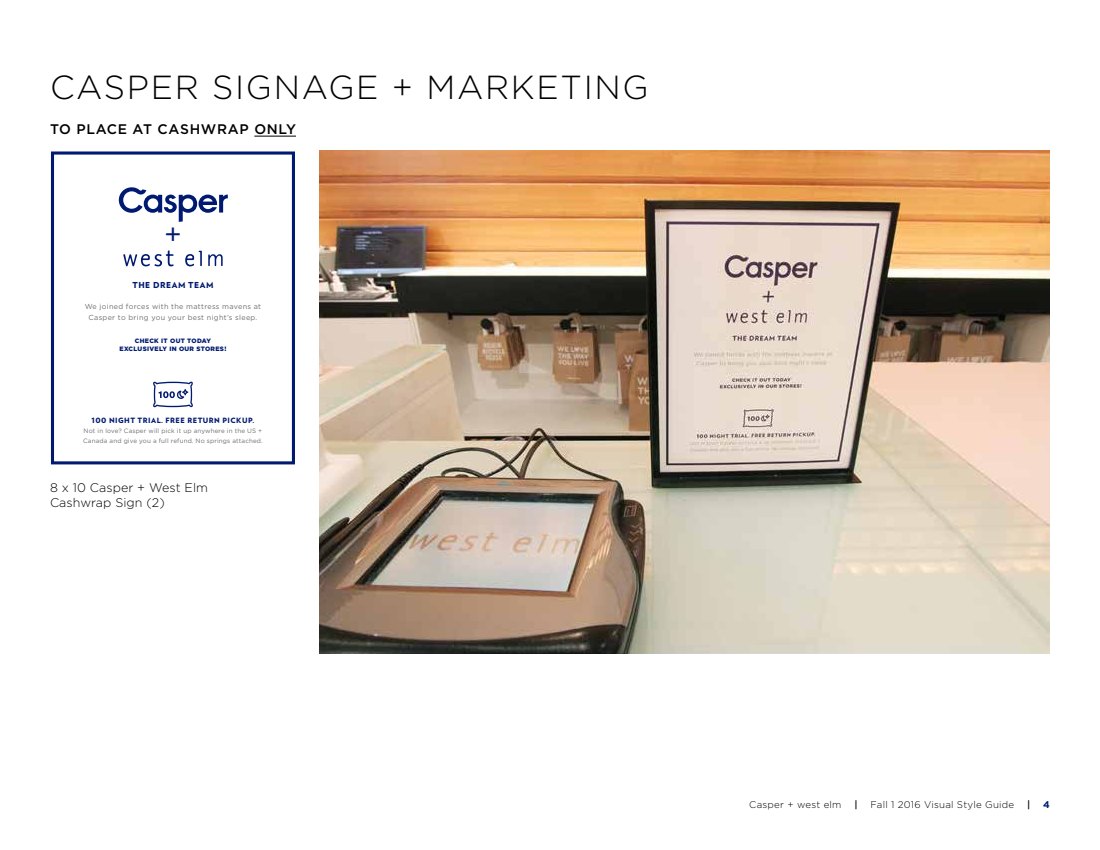 west elm x Casper Visual Style Guide - Morgan Rosenberg