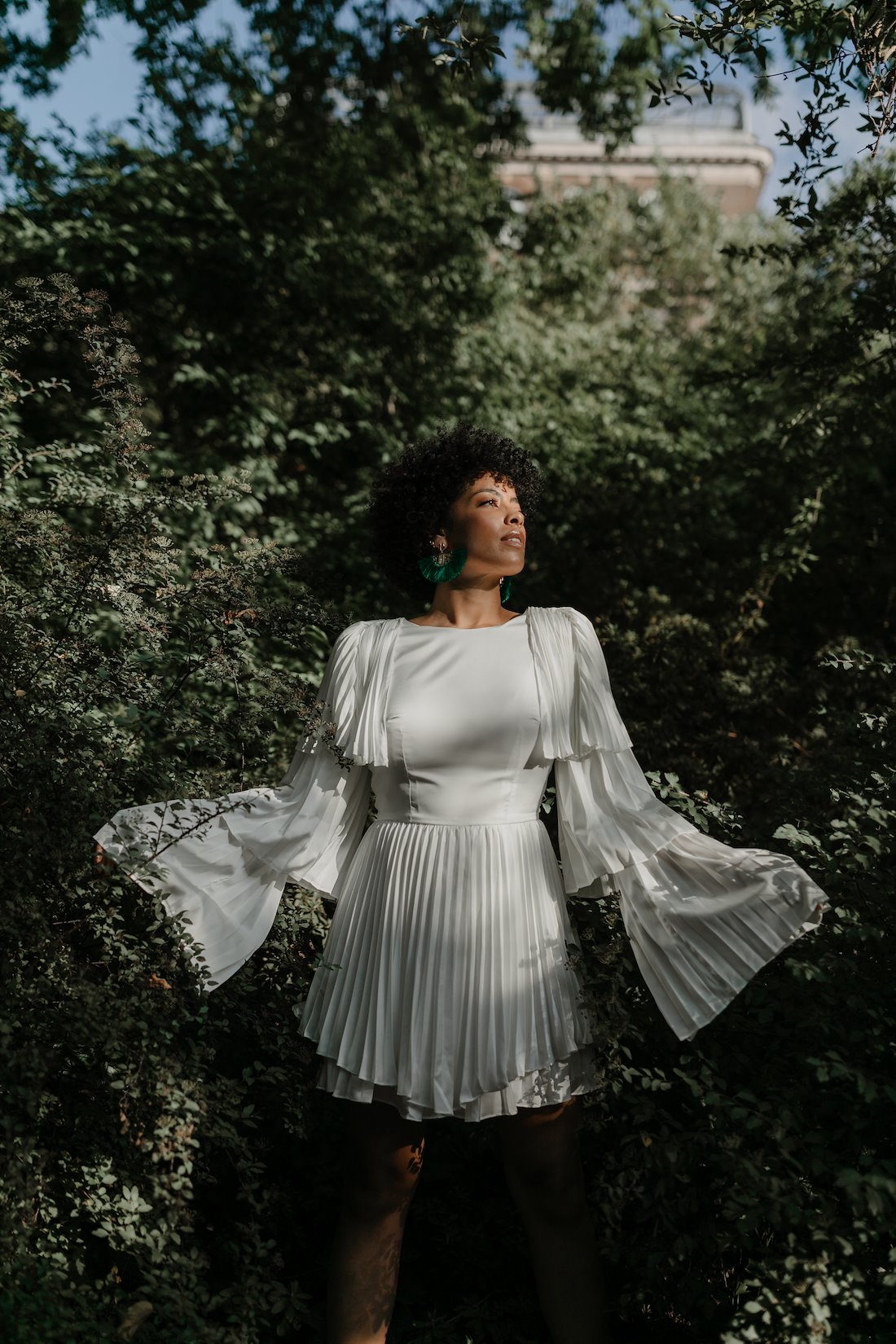 Tessy frill shift sales dress in white