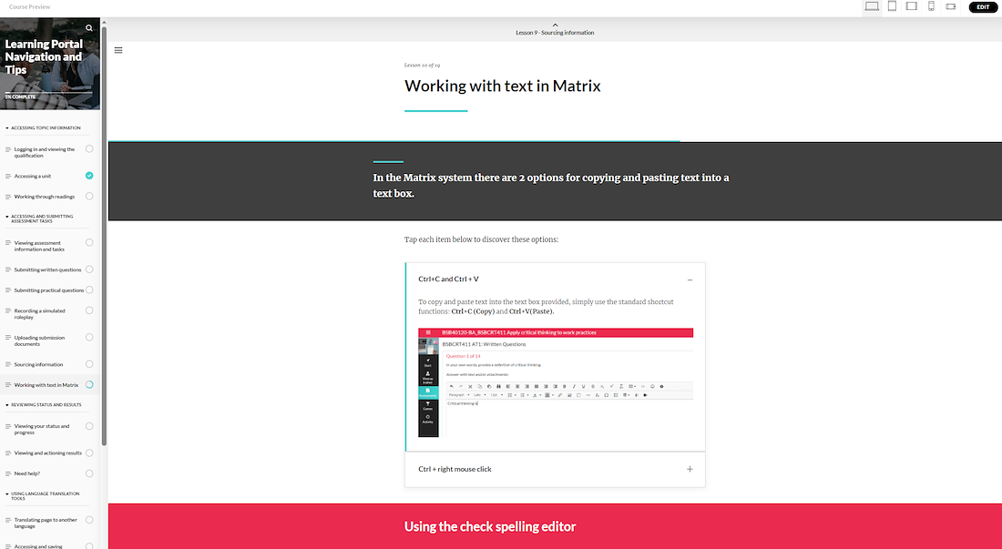 Matrix Elearning Application Form eLearning visual design - E.J.