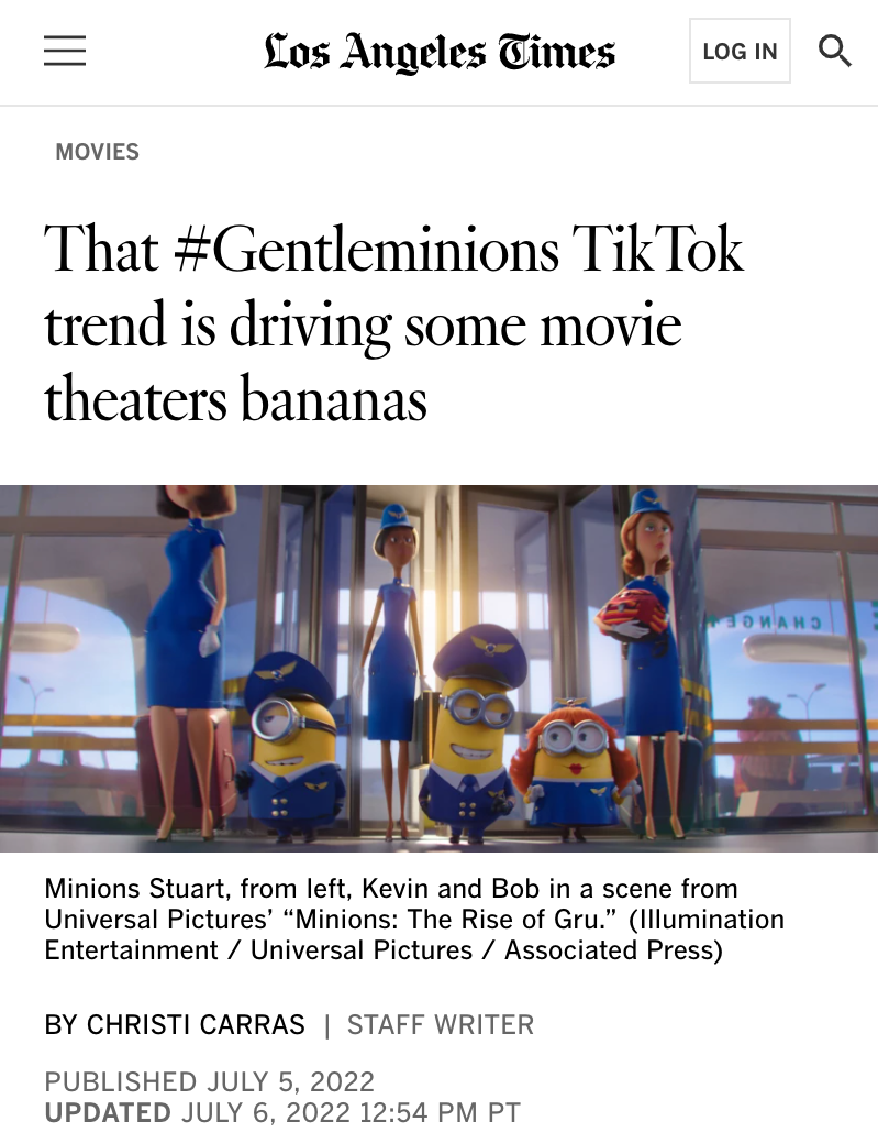 Minions' Meme #GentleMinions May Have Helped Box Office