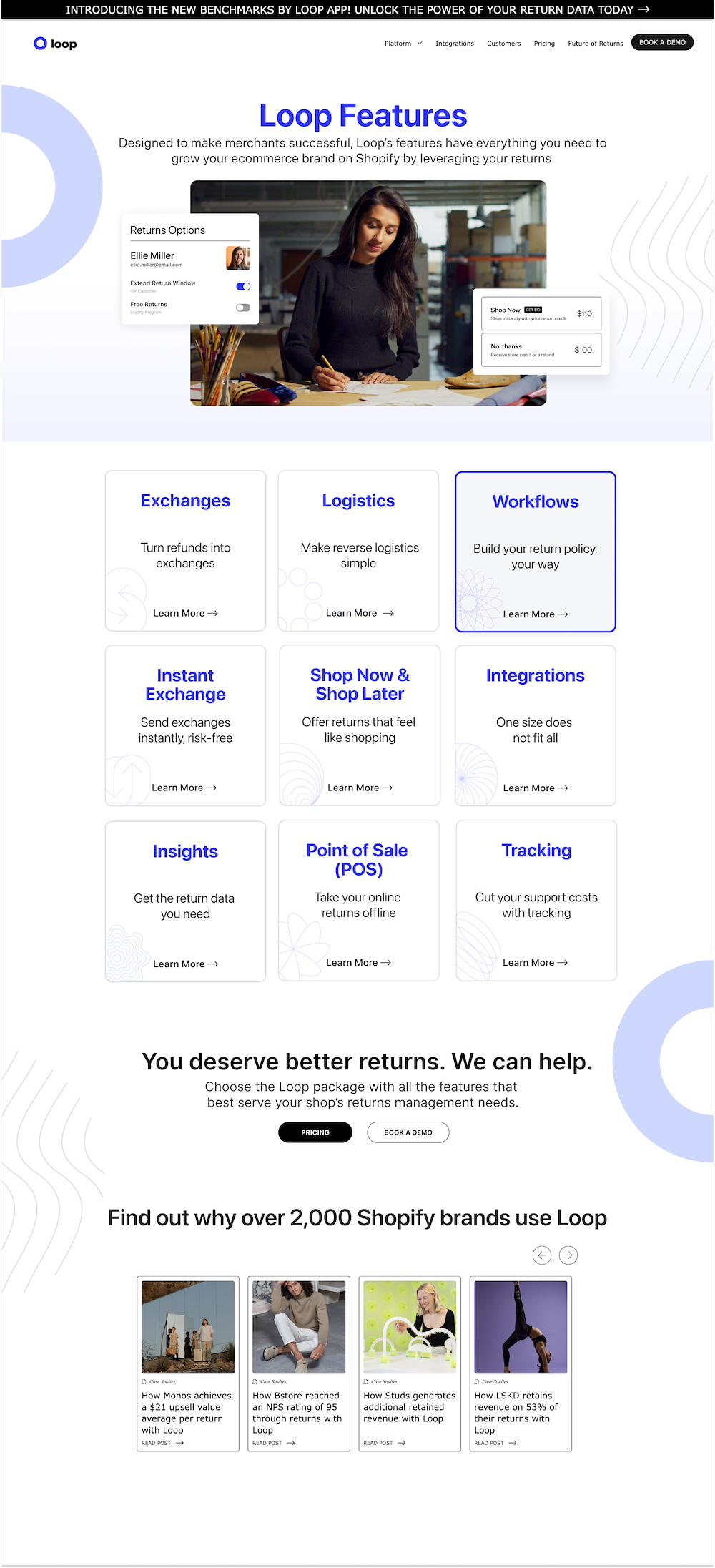Website Loop Design Loop Website: Feature Pages - JQ Design